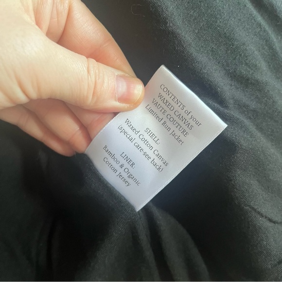 Vaute Couture Black Vegan Waxed Canvas James Moto Jacket Size L - Picture 6 of 12